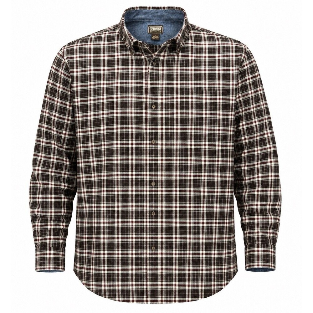 C.E. Schmidt Workwear Flannel Shirt Mens 3XL Brown Plaid Cotton Button Up
